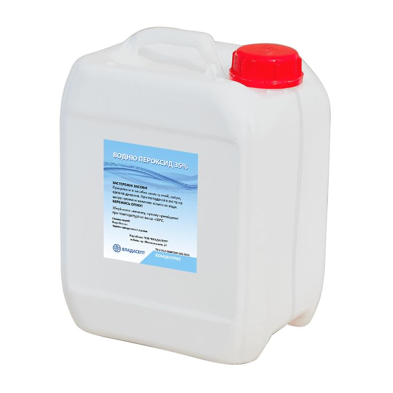 Засіб дезінфікуючий "Hydrogen peroxid 35% profi", ТМ "Владасепт", каністра 5 кг